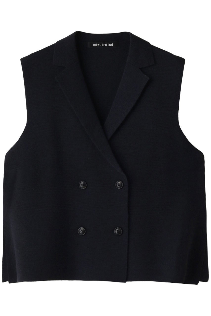 【ミズイロ インド/mizuiro ind】のdouble breasted vest ベスト 人気、トレンドファッション・服の通販 founy(ファニー) 　ファッション　Fashion　レディースファッション　WOMEN　トップス・カットソー　Tops/Tshirt　ニット　Knit Tops　ベスト/ジレ　Gilets/Vests　プルオーバー　Pullover　シンプル　Simple　スリット　Slit　ダブル　Double　ベスト　Vest　ミラノリブ　Milan Ribs　エレガント 上品　Elegant　 other-1|ID: prp329100003651608 ipo3291000000029958264