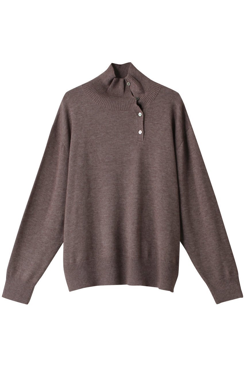 【ミズイロ インド/mizuiro ind】のhigh neck button detail P/O プルオーバー インテリア・キッズ・メンズ・レディースファッション・服の通販 founy(ファニー) 　ファッション　Fashion　レディースファッション　WOMEN　トップス・カットソー　Tops/Tshirt　ニット　Knit Tops　プルオーバー　Pullover　ハイネック　High Neck　冬　Winter　秋　Autumn/Fall　gray|ID: prp329100003655866 ipo3291000000026949430