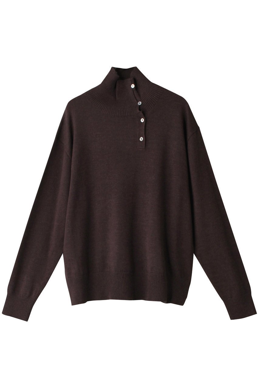 【ミズイロ インド/mizuiro ind】のhigh neck button detail P/O プルオーバー インテリア・キッズ・メンズ・レディースファッション・服の通販 founy(ファニー) 　ファッション　Fashion　レディースファッション　WOMEN　トップス・カットソー　Tops/Tshirt　ニット　Knit Tops　プルオーバー　Pullover　ハイネック　High Neck　冬　Winter　秋　Autumn/Fall　c.gray|ID: prp329100003655866 ipo3291000000026949431