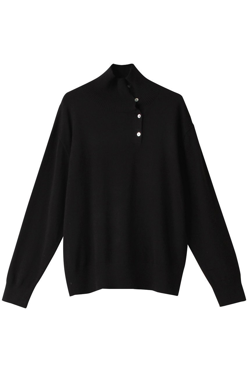 【ミズイロ インド/mizuiro ind】のhigh neck button detail P/O プルオーバー インテリア・キッズ・メンズ・レディースファッション・服の通販 founy(ファニー) 　ファッション　Fashion　レディースファッション　WOMEN　トップス・カットソー　Tops/Tshirt　ニット　Knit Tops　プルオーバー　Pullover　ハイネック　High Neck　冬　Winter　秋　Autumn/Fall　black|ID: prp329100003655866 ipo3291000000026949432