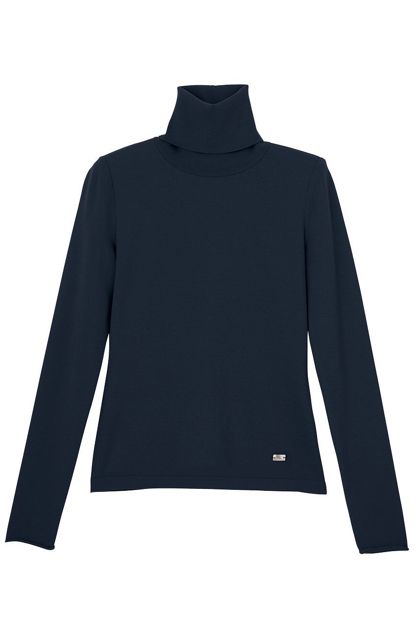 【デイジーリン/DAISY LIN】のWashable Audrey High Neck インテリア・キッズ・メンズ・レディースファッション・服の通販 founy(ファニー) 　ファッション　Fashion　レディースファッション　Fashion for Women　トップス・カットソー　Cut & Sew Tops　シャツ・ブラウス・オフィスカジュアル　Elegant Blouses & Button-Ups　ロングTシャツ・Tシャツ　Longline T-Shirts & Tees　カットソー・ベーシックTシャツ　Cut-and-Sewn Tops / Stretch Tees & Basics　インナー　Innerwear　ウォッシャブル　Machine Washable　洗える　Machine Washable　シンプル　Simple, Minimal　ジャケット　Jacket, Outerwear　スタイリッシュ　Stylish, Fashionable　ストレッチ　Stretch, Stretchy Fabric　スリーブ　Sleeve, Long Sleeve / Short Sleeve　なめらか　Smooth, Silky Texture　ハイネック　High Neck, Mock Neck　パターン　Pattern, Design Print　ロング　Long, Long-Length　新作・新入荷　New Arrivals / New In　ミッドナイトブルー|ID: prp329100003661031 ipo3291000000034420155