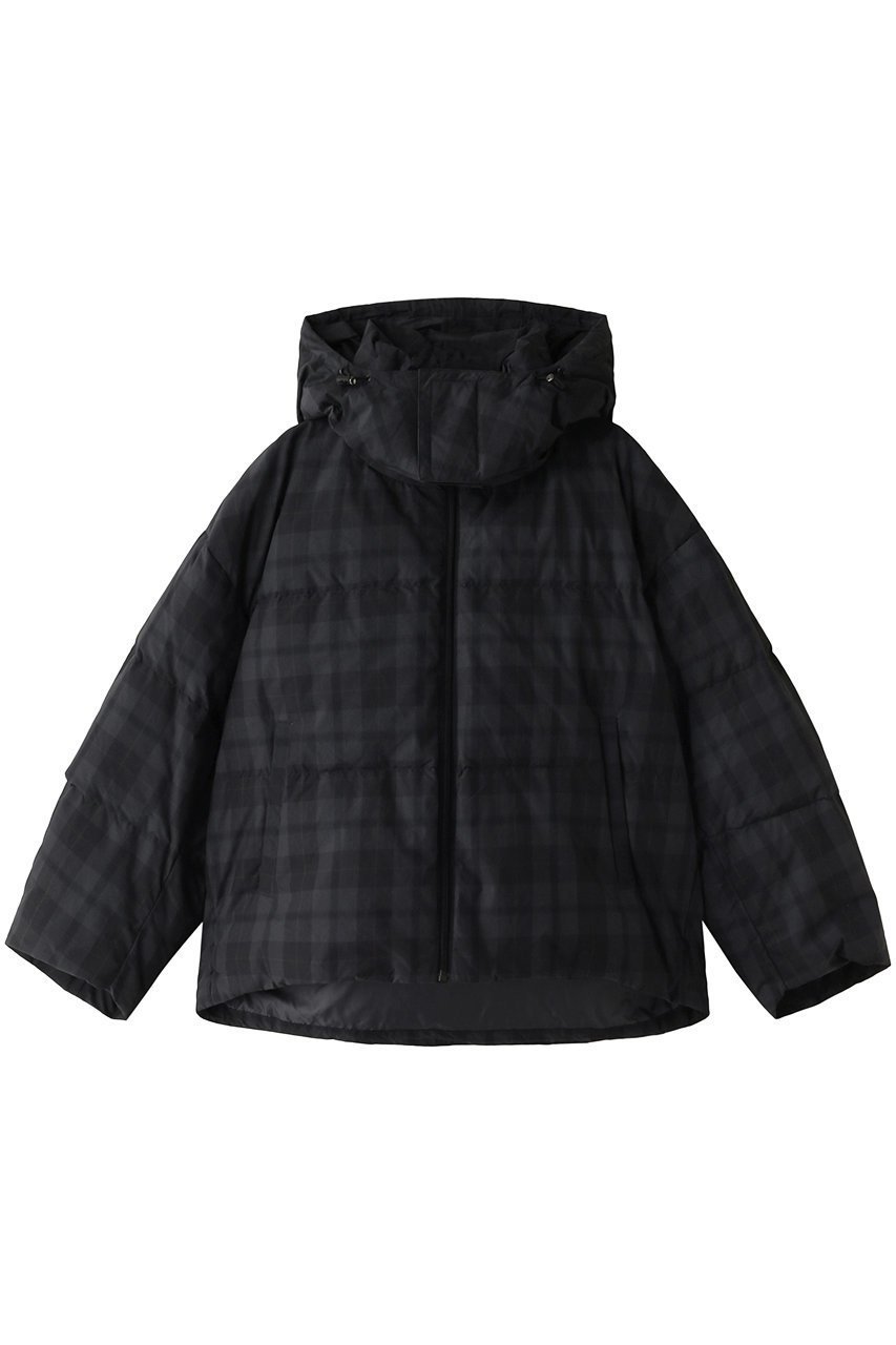 【エリオポール/heliopole】のショートダウンフーディ(PLAID) 人気、トレンドファッション・服の通販 founy(ファニー) 　ファッション　Fashion　レディースファッション　WOMEN　アウター　Coat Outerwear　ジャケット　Jackets　ショート　Short　ジャケット　Jacket　タイプライター　Typewriter　ダウン　Down　チェック　Check　ミリタリー　Military　無地　Plain Color　 other-1|ID: prp329100003661105 ipo3291000000026727083