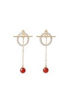 【ナチュラリジュエリ/NATURALI JEWELRY】のK10 ツイストオーバル&バーピアス レッドアゲート|ID: prp329100003670842 ipo3291000000036032340