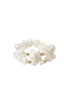 【ナチュラリジュエリ/NATURALI JEWELRY】のゴールドボール&パールスパイラルリング ホワイト|ID:prp329100003670846
