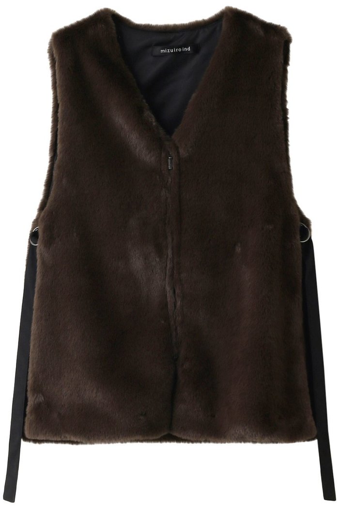 【ミズイロ インド/mizuiro ind】のfake fur gilet ジレ インテリア・キッズ・メンズ・レディースファッション・服の通販 founy(ファニー) https://founy.com/ ファッション Fashion レディースファッション WOMEN アウター Coat Outerwear ジャケット Jackets シンプル Simple ジップ Zip ジャケット Jacket フェイクファー Faux Fur ベスト Vest ラグジュアリー Luxury |ID: prp329100003670853 ipo3291000000029958246