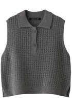 【ミズイロ インド/mizuiro ind】のshort vest with collar ベスト gray|ID:prp329100003670854