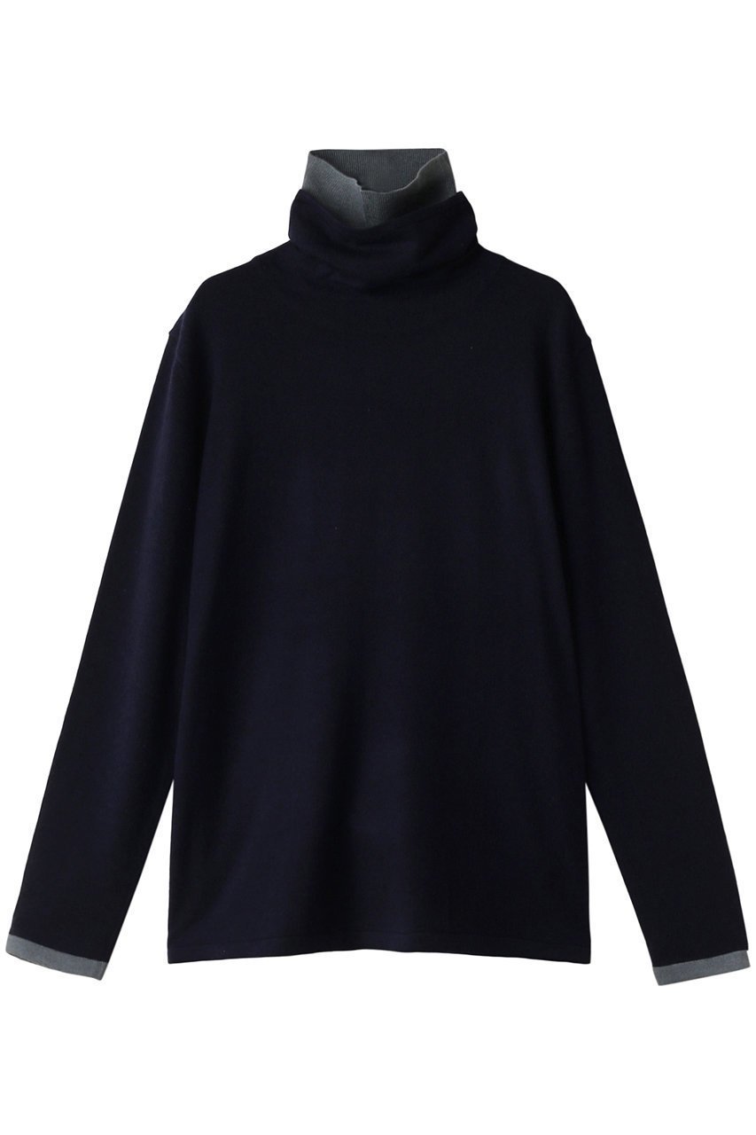 【リムアーク/RIM.ARK】のDouble turtleneck knit tops/ニット インテリア・キッズ・メンズ・レディースファッション・服の通販 founy(ファニー) 　ファッション　Fashion　レディースファッション　WOMEN　トップス・カットソー　Tops/Tshirt　ニット　Knit Tops　プルオーバー　Pullover　タートルネック　Turtleneck　シンプル　Simple　タートルネック　Turtleneck　ドッキング　Docking　ネイビー|ID: prp329100003670889 ipo3291000000028260417