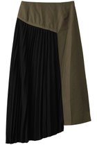 【ピアッカセッテ/ph7+】のアシンメトリープリーツスカート カーキ|ID: prp329100003672217 ipo3291000000032894099