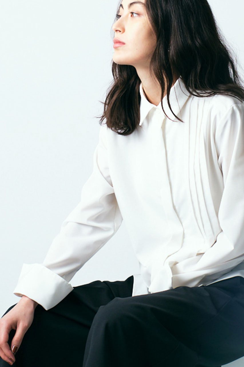 【ピアッカセッテ/ph7+】のピンタックレイヤードシャツ 人気、トレンドファッション・服の通販 founy(ファニー) 　ファッション　Fashion　レディースファッション　Fashion for Women　トップス・カットソー　Cut & Sew Tops　シャツ・ブラウス・オフィスカジュアル　Elegant Blouses & Button-Ups　おすすめ　Recommended / Our Picks　スリーブ　Sleeve, Long Sleeve / Short Sleeve　ベーシック　Basic, Essential　ロング　Long, Long-Length　定番　Standard, Basic Item　other-6|ID: prp329100003672218 ipo3291000000032900953