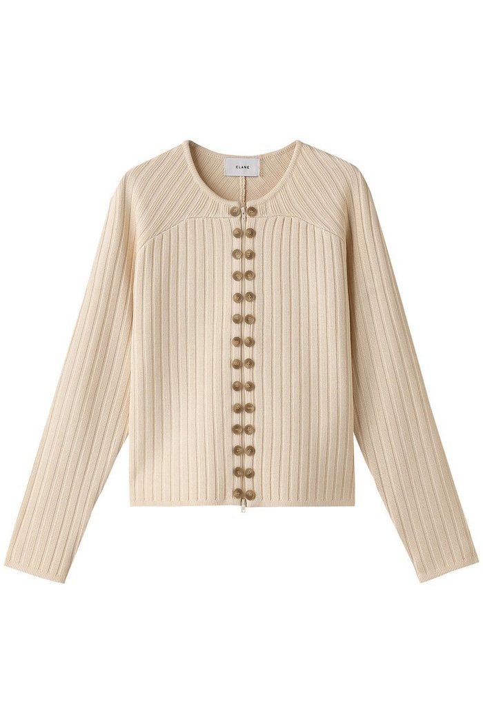 【クラネ/CLANE】のLINE UP BUTTON KNIT TOPS/ニット インテリア・キッズ・メンズ・レディースファッション・服の通販 founy(ファウニー) https://founy.com/ ファッション Fashion レディースファッション Fashion for Women トップス・カットソー Cut & Sew Tops ニット Knit Tops & Sweaters カジュアルプルオーバー・ニットトップス Pullovers & Knit Tops / Casual Pullovers ジップ Zip, Zipper ストライプ Stripe, Striped Pattern スリット Slit, Slit Detail ヨーク Yoke, Yoke Design ワイドリブ Wide Rib, Wide Ribbed Knit |ID: prp329100003672235 ipo3291000000036531305