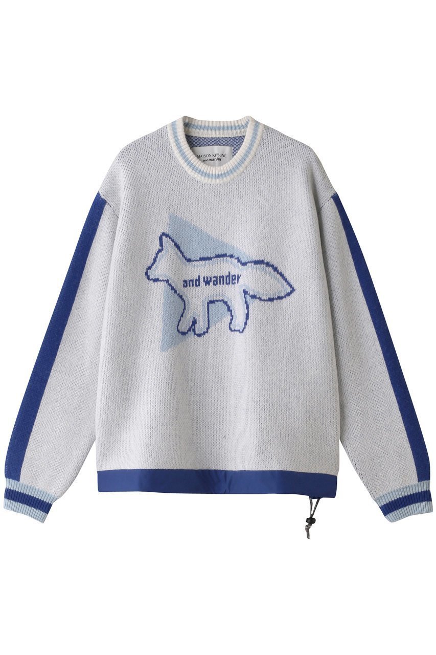 【アンドワンダー/and wander】の【UNISEX】【MAISON KITSUNE × and wander】 knit pullover インテリア・キッズ・メンズ・レディースファッション・服の通販 founy(ファニー) 　ファッション　Fashion　レディースファッション　WOMEN　トップス・カットソー　Tops/Tshirt　ニット　Knit Tops　プルオーバー　Pullover　ユニセックス　Unisex　コレクション　Collection　スポーティ　Sporty　ドローコード　Draw Cord　フロント　Front　ホワイト|ID: prp329100003672380 ipo3291000000024115262