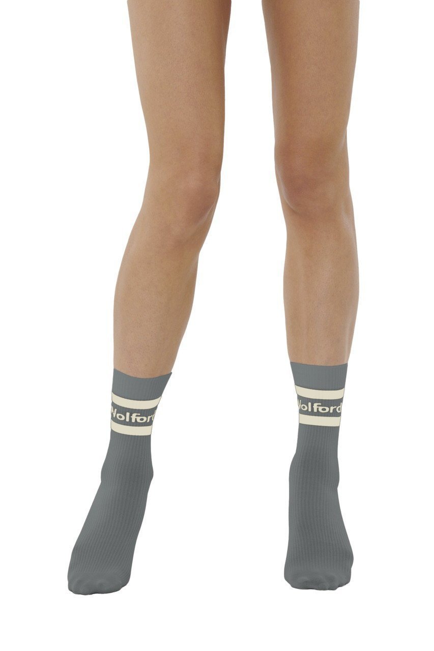 【ウォルフォード/Wolford】の45046 LOGO RIB SOCKS インテリア・キッズ・メンズ・レディースファッション・服の通販 founy(ファニー) 　ファッション　Fashion　レディースファッション　WOMEN　ソックス　Socks　レッグウェア　Legwear　クラシック　Classic　ソックス　Socks　グレー|ID: prp329100003684904 ipo3291000000024205642