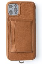 【デミュウ/DEMIU】のiPhone12 POCHE 背面収納スマホケース ストラップ別売 ブラウン|ID: prp329100003686249 ipo3291000000028464253