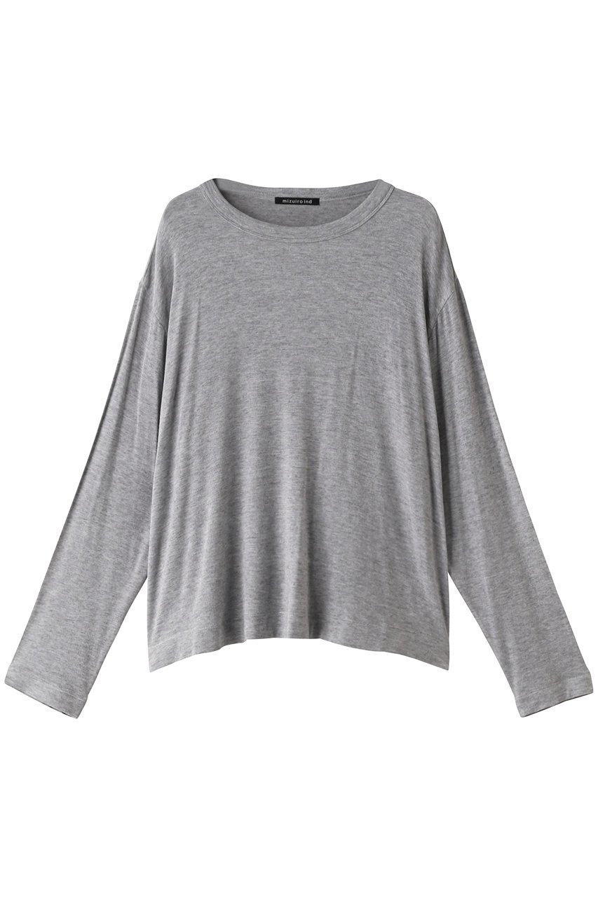 【ミズイロ インド/mizuiro ind】のgauze stretch jersey crew neck P/O プルオーバー インテリア・キッズ・メンズ・レディースファッション・服の通販 founy(ファニー) 　ファッション　Fashion　レディースファッション　WOMEN　トップス・カットソー　Tops/Tshirt　シャツ/ブラウス　Shirts/Blouses　プルオーバー　Pullover　シンプル　Simple　ジャージ　Jersey　ストレッチ　Stretch　スリーブ　Sleeve　ドレープ　Drape　ベスト　Vest　ロング　Long　l.gray|ID: prp329100003691343 ipo3291000000028813469