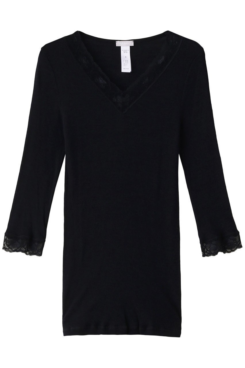 【ハンロ/HANRO】のWOOLEN LACE七分袖 インテリア・キッズ・メンズ・レディースファッション・服の通販 founy(ファニー) ファッション Fashion レディースファッション Fashion for Women 下着・ランジェリー Lingerie & Intimates その他ランジェリー・インナーアイテム Other Lingerie / Intimates インナー Innerwear シルク Silk, 100% Silk フィット Fit, Slim Fit ランジェリー Lingerie, Intimate Wear レース Lace, Lace Fabric A/W・秋冬 Autumn/Winter ブラック|ID: prp329100003691366 ipo3291000000035785586