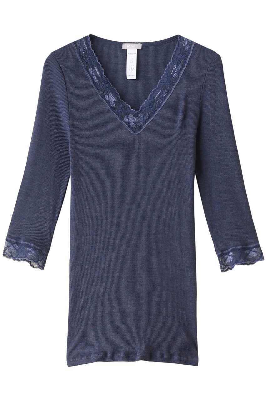 【ハンロ/HANRO】のWOOLEN LACE七分袖 インテリア・キッズ・メンズ・レディースファッション・服の通販 founy(ファニー) ファッション Fashion レディースファッション Fashion for Women 下着・ランジェリー Lingerie & Intimates その他ランジェリー・インナーアイテム Other Lingerie / Intimates インナー Innerwear シルク Silk, 100% Silk フィット Fit, Slim Fit ランジェリー Lingerie, Intimate Wear レース Lace, Lace Fabric A/W・秋冬 Autumn/Winter ブルー|ID: prp329100003691366 ipo3291000000035785587