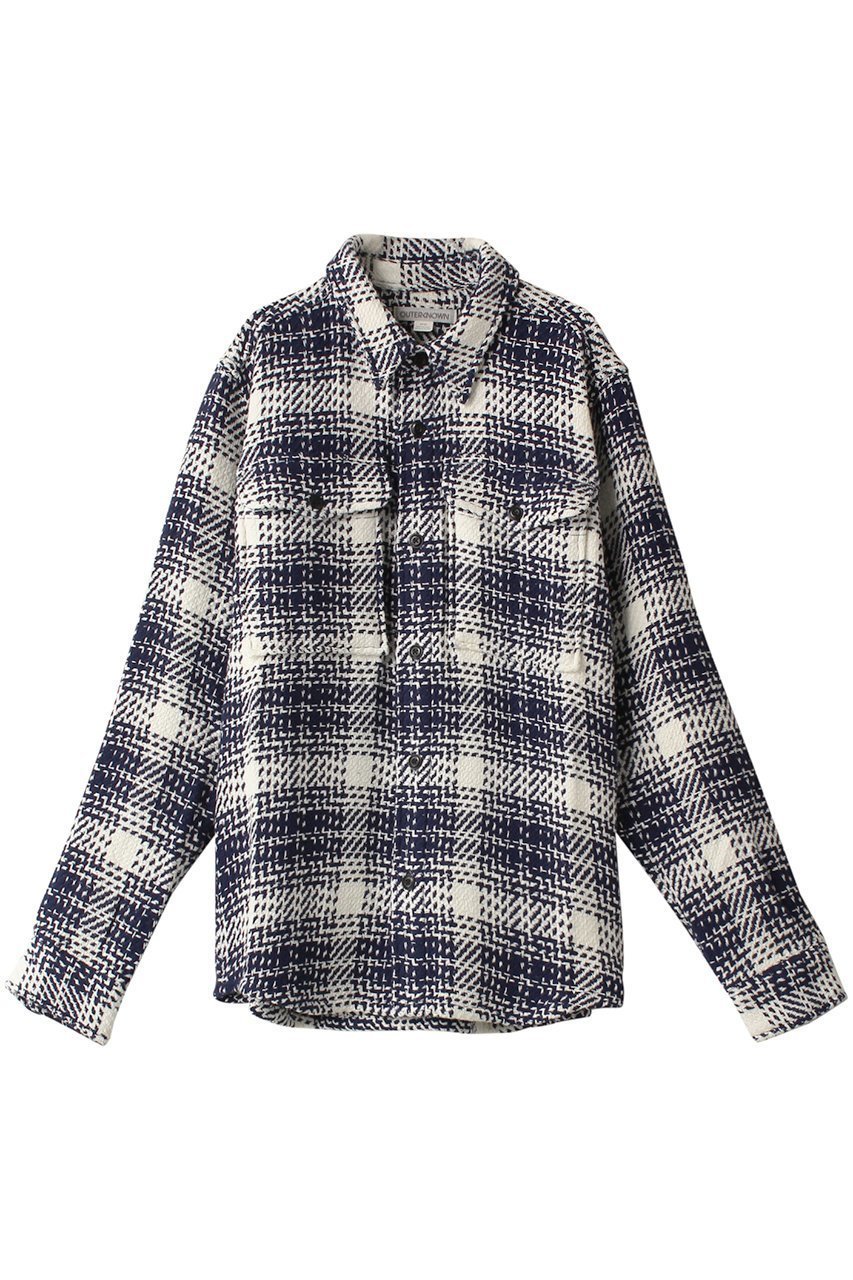 【アウターノウン/OUTERKNOWN / MEN】の【MEN】CLOUD WEAVE コ ットンツイルチェックシャツジャケット インテリア・キッズ・メンズ・レディースファッション・服の通販 founy(ファニー) 　ファッション　Fashion　メンズファッション　Fashion for Men　アウトドア　Outdoor Clothing　スリーブ　Sleeve, Long Sleeve / Short Sleeve　チェック　Check, Plaid, Tartan　ロング　Long, Long-Length　ブルー|ID: prp329100003693431 ipo3291000000032923481