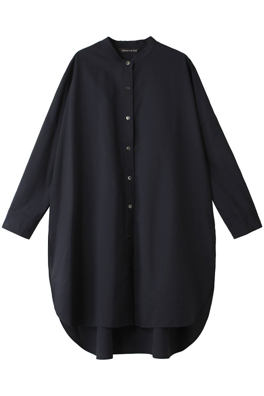 【ミズイロ インド/mizuiro ind】のT/W stand collar shirt tunic チュニック インテリア・キッズ・メンズ・レディースファッション・服の通販 founy(ファニー) 　ファッション　Fashion　レディースファッション　Fashion for Women　ワンピース　Dresses　チュニック　Tunic Tops & Dresses　スリット　Slit, Slit Detail　チュニック　Tunic, Long Top　ロング　Long, Long-Length　秋　Autumn　navy|ID: prp329100003693455 ipo3291000000032891340