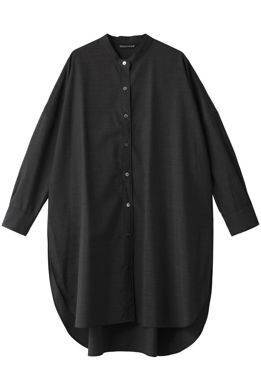 【ミズイロ インド/mizuiro ind】のT/W stand collar shirt tunic チュニック インテリア・キッズ・メンズ・レディースファッション・服の通販 founy(ファニー) 　ファッション　Fashion　レディースファッション　Fashion for Women　ワンピース　Dresses　チュニック　Tunic Tops & Dresses　スリット　Slit, Slit Detail　チュニック　Tunic, Long Top　ロング　Long, Long-Length　秋　Autumn　c.gray|ID: prp329100003693455 ipo3291000000032891347