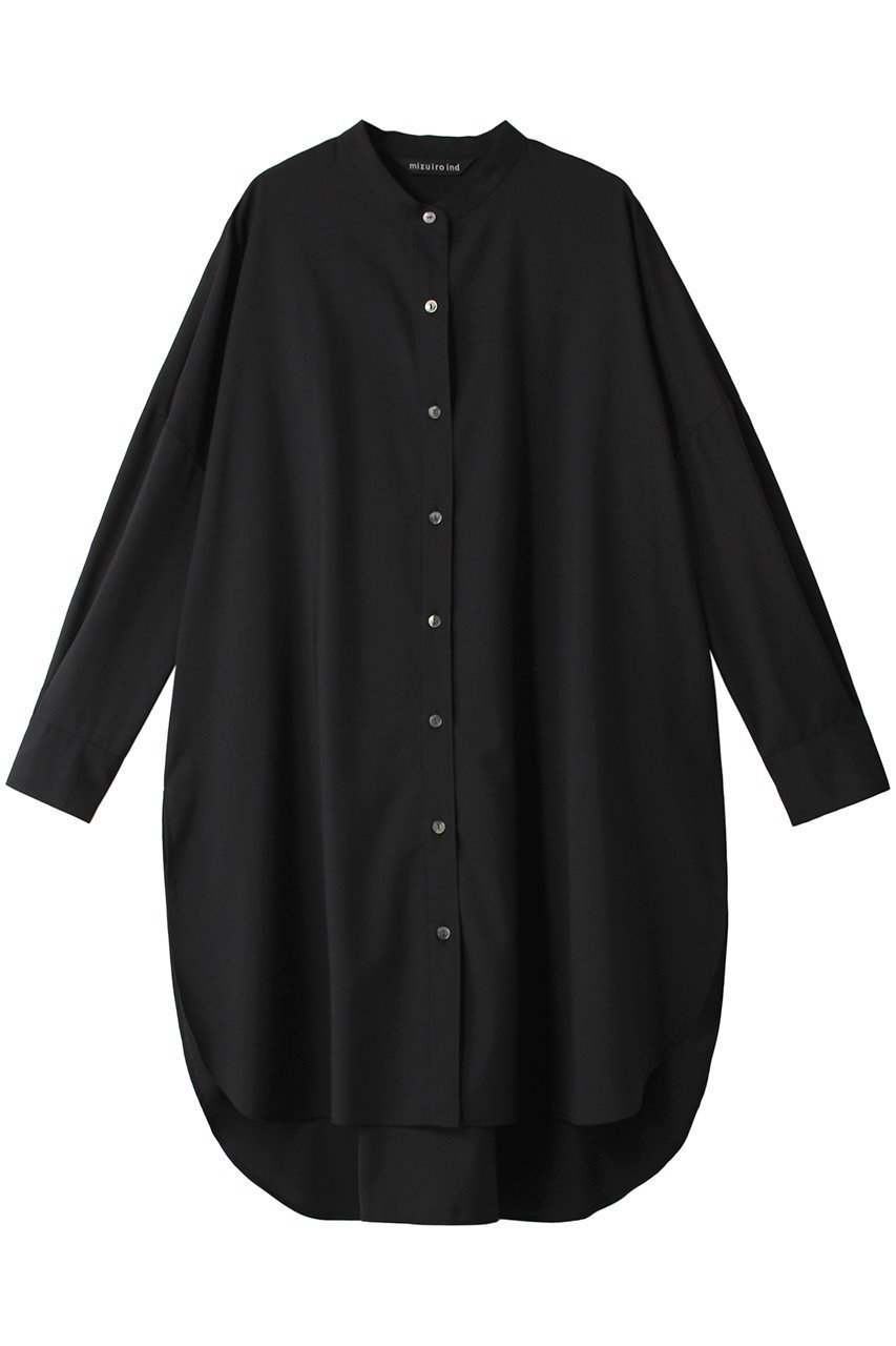 【ミズイロ インド/mizuiro ind】のT/W stand collar shirt tunic チュニック インテリア・キッズ・メンズ・レディースファッション・服の通販 founy(ファニー) 　ファッション　Fashion　レディースファッション　Fashion for Women　ワンピース　Dresses　チュニック　Tunic Tops & Dresses　スリット　Slit, Slit Detail　チュニック　Tunic, Long Top　ロング　Long, Long-Length　秋　Autumn　blackA|ID: prp329100003693455 ipo3291000000032891350
