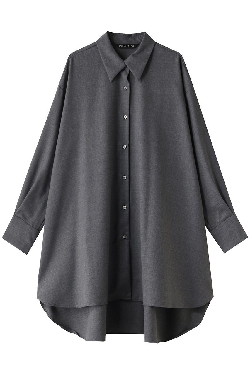 【ミズイロ インド/mizuiro ind】のwool blend A line tunic shirt シャツ 人気、トレンドファッション・服の通販 founy(ファニー) 　ファッション　Fashion　レディースファッション　WOMEN　トップス・カットソー　Tops/Tshirt　シャツ/ブラウス　Shirts/Blouses　スリーブ　Sleeve　チュニック　Tunic　ロング　Long　羽織　Haori　 other-1|ID: prp329100003693462 ipo3291000000026949191