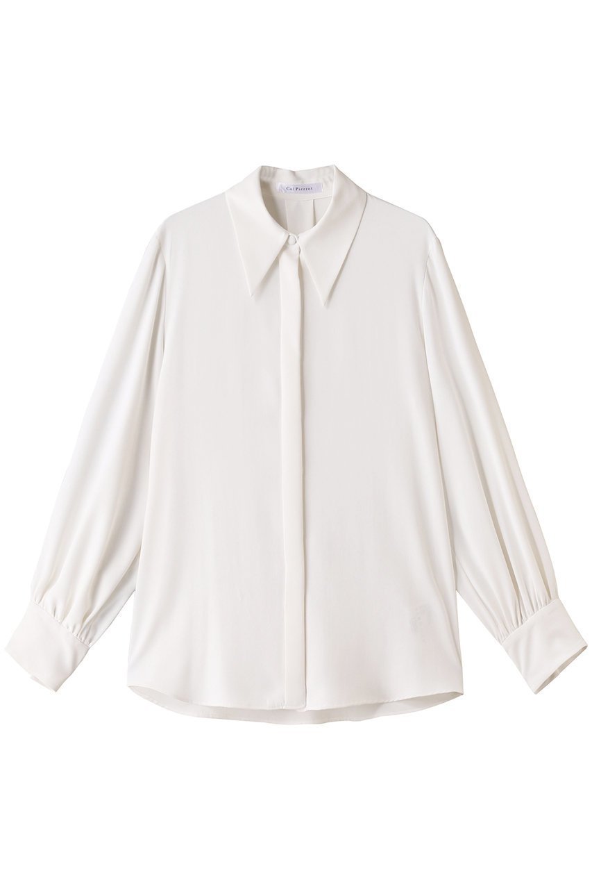 【コルピエロ/Col Pierrot】のビッグカラージョーゼットブラウス 人気、トレンドファッション・服の通販 founy(ファニー) 　ファッション　Fashion　レディースファッション　Fashion for Women　トップス・カットソー　Cut & Sew Tops　シャツ・ブラウス・オフィスカジュアル　Elegant Blouses & Button-Ups　なめらか　Smooth, Silky Texture　オケージョン　Occasion Wear　シンプル　Simple, Minimal　ジョーゼット　Georgette, Semi-Sheer Fabric　スリーブ　Sleeve, Long Sleeve / Short Sleeve　ビッグ　Big, Oversized　ボトム　Bottoms, Lower Wear　ロング　Long, Long-Length　エレガント 上品　Elegant　 other-1|ID: prp329100003693490 ipo3291000000036739840