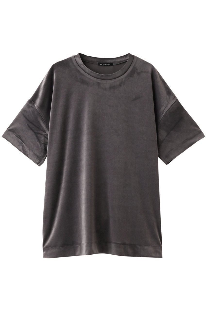 【ミズイロ インド/mizuiro ind】のvelour wide T Tシャツ インテリア・キッズ・メンズ・レディースファッション・服の通販 founy(ファニー) 　ファッション　Fashion　レディースファッション　WOMEN　トップス・カットソー　Tops/Tshirt　シャツ/ブラウス　Shirts/Blouses　ロング / Tシャツ　T-Shirts　カットソー　Cut and Sewn　ベロア　Velour　ショート　Short　シンプル　Simple　スリーブ　Sleeve　ワイド　Wide　gray|ID: prp329100003702177 ipo3291000000028813461