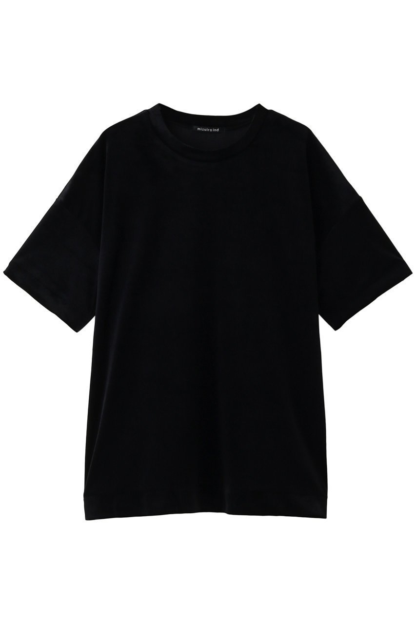 【ミズイロ インド/mizuiro ind】のvelour wide T Tシャツ インテリア・キッズ・メンズ・レディースファッション・服の通販 founy(ファニー) 　ファッション　Fashion　レディースファッション　WOMEN　トップス・カットソー　Tops/Tshirt　シャツ/ブラウス　Shirts/Blouses　ロング / Tシャツ　T-Shirts　カットソー　Cut and Sewn　ベロア　Velour　ショート　Short　シンプル　Simple　スリーブ　Sleeve　ワイド　Wide　black|ID: prp329100003702177 ipo3291000000028813462