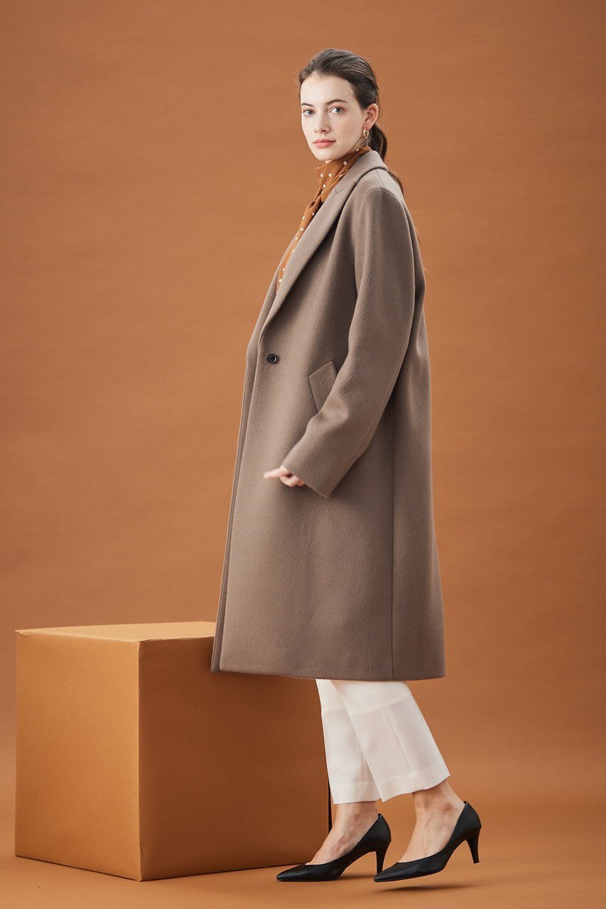 【ベイジ,/BEIGE,】のPASSY(パッシー)/ノーカラーロングコート 人気、トレンドファッション・服の通販 founy(ファニー) 　ファッション　Fashion　レディースファッション　Fashion for Women　アウター　Coat / Outerwear Collection　コート・ロングコート・ピーコート　Long Coats, Peacoats & More　ストレート　Straight, Straight Cut　ロング　Long, Long-Length　エレガント 上品　Elegant　定番　Standard, Basic Item　other-8|ID: prp329100003708822 ipo3291000000035489681