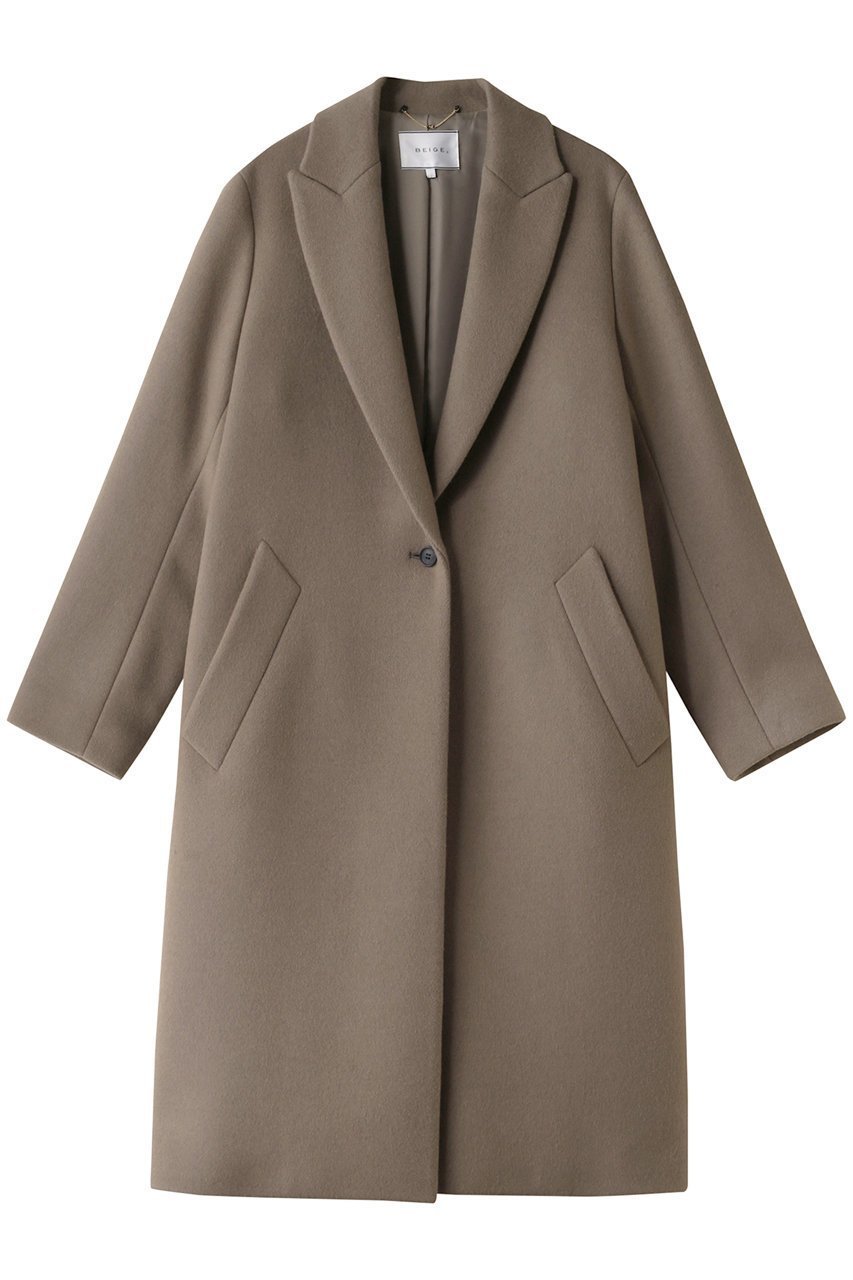 【ベイジ,/BEIGE,】のPASSY(パッシー)/ノーカラーロングコート 人気、トレンドファッション・服の通販 founy(ファニー) 　ファッション　Fashion　レディースファッション　Fashion for Women　アウター　Coat / Outerwear Collection　コート・ロングコート・ピーコート　Long Coats, Peacoats & More　ストレート　Straight, Straight Cut　ロング　Long, Long-Length　エレガント 上品　Elegant　定番　Standard, Basic Item　 other-1|ID: prp329100003708822 ipo3291000000035959732