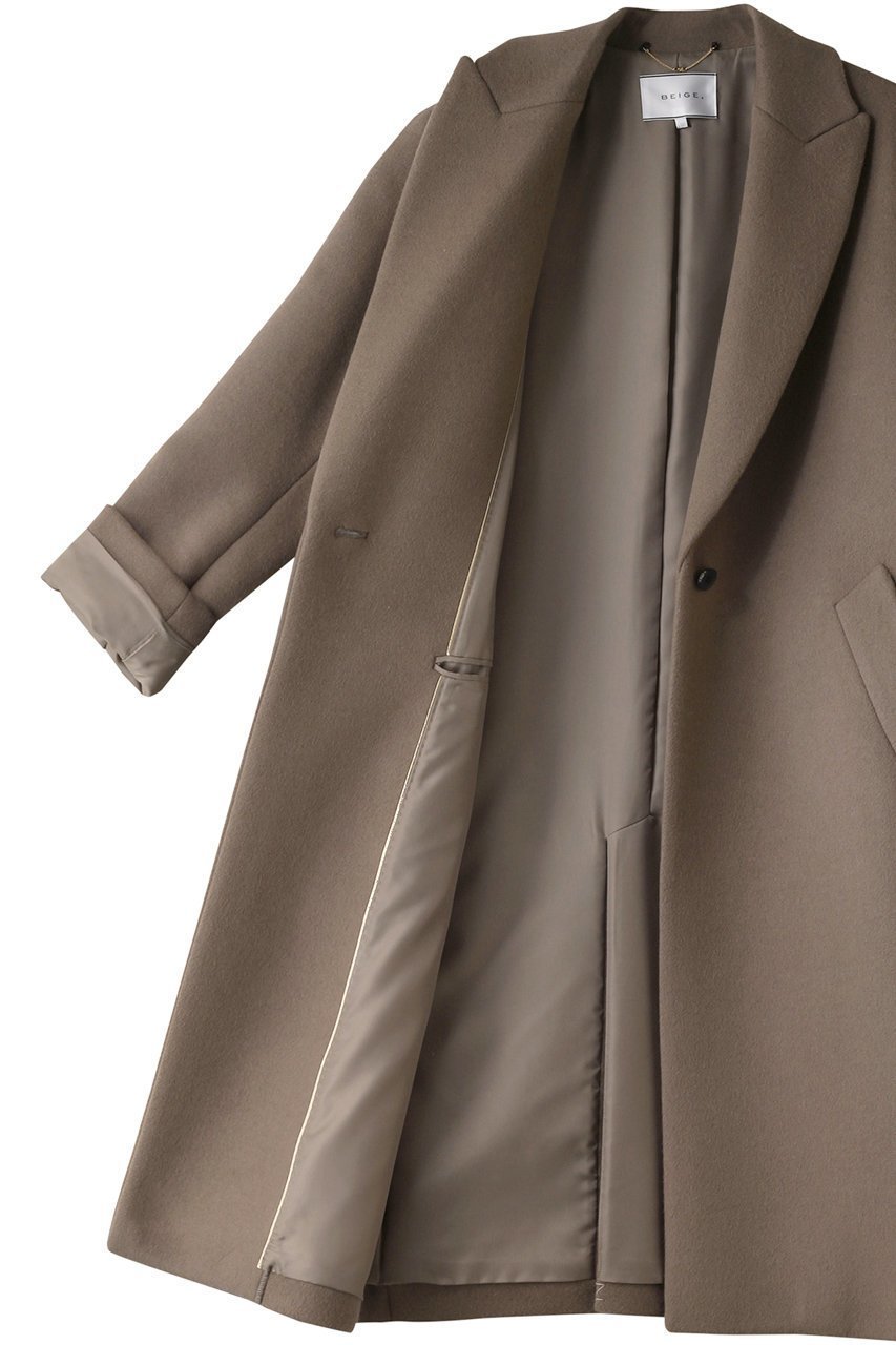 【ベイジ,/BEIGE,】のPASSY(パッシー)/ノーカラーロングコート 人気、トレンドファッション・服の通販 founy(ファニー) 　ファッション　Fashion　レディースファッション　Fashion for Women　アウター　Coat / Outerwear Collection　コート・ロングコート・ピーコート　Long Coats, Peacoats & More　ストレート　Straight, Straight Cut　ロング　Long, Long-Length　エレガント 上品　Elegant　定番　Standard, Basic Item　other-6|ID: prp329100003708822 ipo3291000000035959741