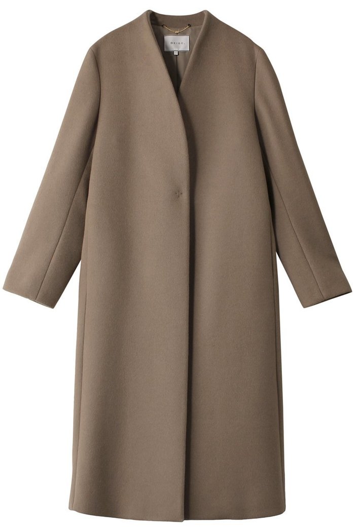 【ベイジ,/BEIGE,】のPASSY(パッシー)/ノーカラーロングコート インテリア・キッズ・メンズ・レディースファッション・服の通販 founy(ファニー) https://founy.com/ ファッション Fashion レディースファッション Fashion for Women アウター Coat / Outerwear Collection コート・ロングコート・ピーコート Long Coats, Peacoats & More スタイリッシュ Stylish, Fashionable ストレート Straight, Straight Cut ロング Long, Long-Length エレガント 上品 Elegant |ID: prp329100003708823 ipo3291000000035824281