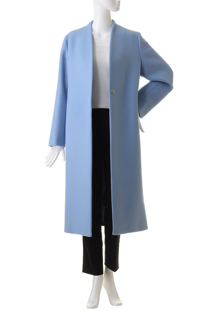 【ベイジ,/BEIGE,】のPASSY(パッシー)/ノーカラーロングコート 人気、トレンドファッション・服の通販 founy(ファニー) 　ファッション　Fashion　レディースファッション　Fashion for Women　アウター　Coat / Outerwear Collection　コート・ロングコート・ピーコート　Long Coats, Peacoats & More　スタイリッシュ　Stylish, Fashionable　ストレート　Straight, Straight Cut　ロング　Long, Long-Length　エレガント 上品　Elegant　other-7|ID: prp329100003708823 ipo3291000000035824290