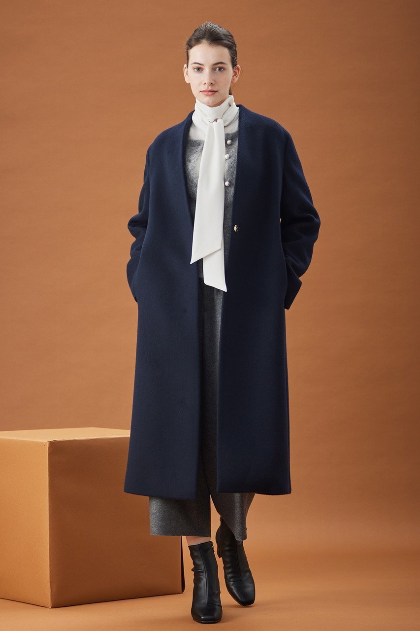 【ベイジ,/BEIGE,】のPASSY(パッシー)/ノーカラーロングコート 人気、トレンドファッション・服の通販 founy(ファニー) 　ファッション　Fashion　レディースファッション　Fashion for Women　アウター　Coat / Outerwear Collection　コート・ロングコート・ピーコート　Long Coats, Peacoats & More　スタイリッシュ　Stylish, Fashionable　ストレート　Straight, Straight Cut　ロング　Long, Long-Length　エレガント 上品　Elegant　other-8|ID: prp329100003708823 ipo3291000000035824291