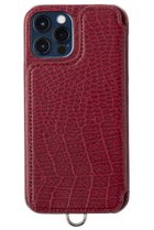 【デミュウ/DEMIU】のiPhone13 POCHE FLAT Croco 背面収納スマホケース ストラップ別売 ワインレッド|ID: prp329100003710191 ipo3291000000028464318