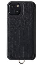 【デミュウ/DEMIU】のiPhone12 POCHE FLAT Croco 背面収納スマホケース ストラップ別売 ブラック|ID:prp329100003710192