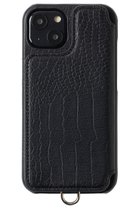 【デミュウ/DEMIU】のiPhone12 POCHE FLAT Croco 背面収納スマホケース ストラップ別売 ブラック|ID: prp329100003710192 ipo3291000000035508240