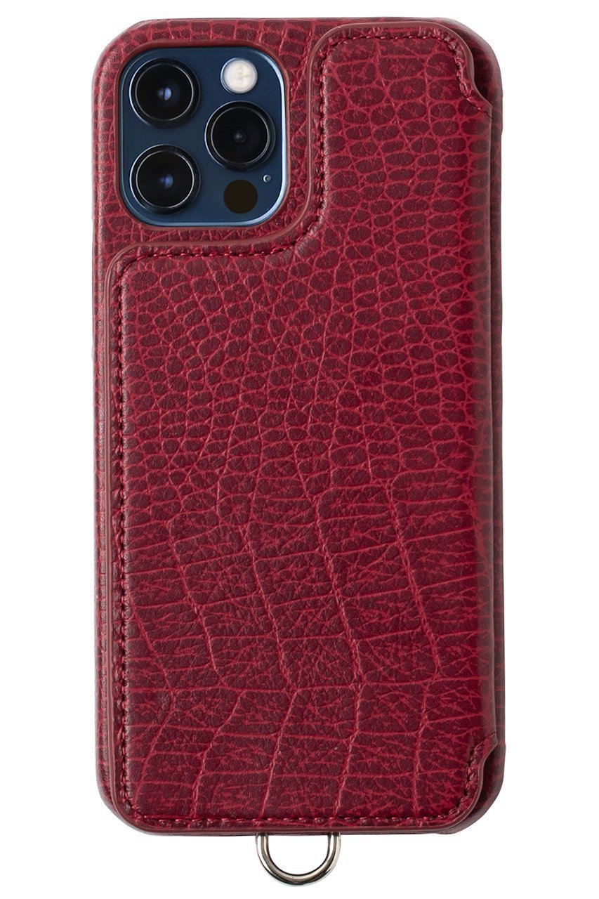 【デミュウ/DEMIU】のiPhone12 POCHE FLAT Croco 背面収納スマホケース ストラップ別売 インテリア・キッズ・メンズ・レディースファッション・服の通販 founy(ファニー) 　ファッション　Fashion　レディースファッション　Fashion for Women　ショルダー　Shoulder, Shoulder Strap　スリット　Slit, Slit Detail　デニム　Denim, Jeans Material　フランス　France, French　ポケット　Pocket, Pocket Detail　マグネット　Magnet, Magnetic Closure　ユニセックス　Unisex, Genderless　ラップ　Wrap, Wrap Design　おすすめ　Recommended / Our Picks　スマホケース　Smartphone Case　iPhone アイフォーン　iPhone　ワインレッド|ID: prp329100003710192 ipo3291000000035508241