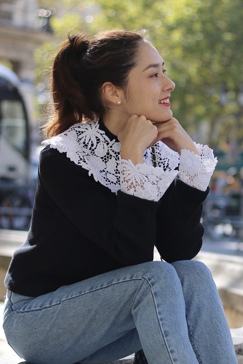 【アロー/aLORS】のPull a dentelle Alex ニット 人気、トレンドファッション・服の通販 founy(ファニー) 　ファッション　Fashion　レディースファッション　WOMEN　トップス・カットソー　Tops/Tshirt　ニット　Knit Tops　プルオーバー　Pullover　カフス　Cuffs　コンパクト　Compact　ミラノ　Milan　レース　Race　other-6|ID: prp329100003712724 ipo3291000000031390574
