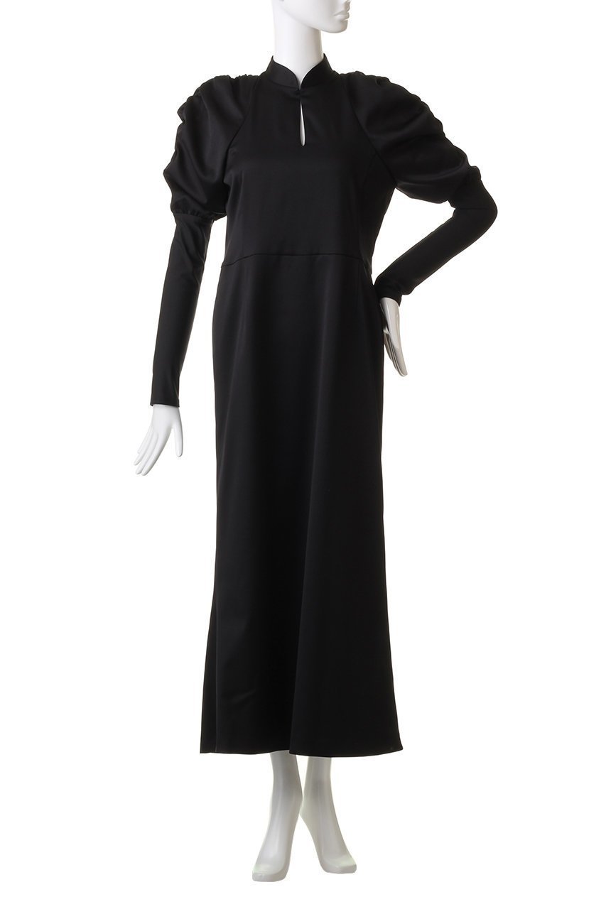 【リムアーク/RIM.ARK】のShoulder volume Iline dress/ドレス・ワンピース 人気、トレンドファッション・服の通販 founy(ファニー) 　ファッション　Fashion　レディースファッション　Fashion for Women　ワンピース　Dresses　フォーマル・パーティードレス・結婚式用ドレス　Elegant & Casual Dresses　チュニック　Tunic Tops & Dresses　オケージョン　Occasion Wear　ギャザー　Gathered, Ruffled　ストレッチ　Stretch, Stretchy Fabric　チュニック　Tunic, Long Top　ドレス　Dress, One-Piece　パウダー　Powder, Soft Tone　ロング　Long, Long-Length　other-2|ID: prp329100003712737 ipo3291000000035957391