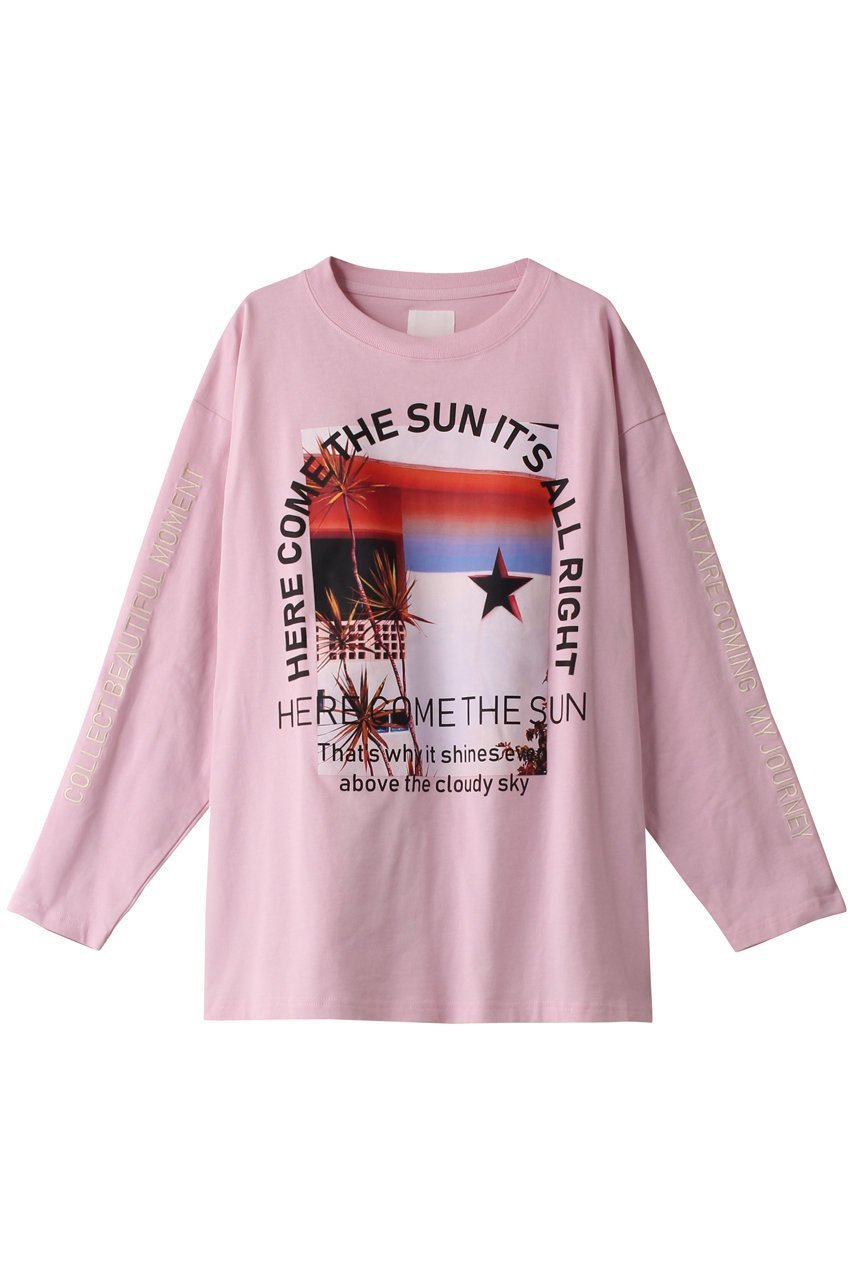 【ローズバッド/ROSE BUD】のHERE COME THE SUN グラフィックロンTEE 人気、トレンドファッション・服の通販 founy(ファニー) 　ファッション　Fashion　レディースファッション　WOMEN　トップス・カットソー　Tops/Tshirt　シャツ/ブラウス　Shirts/Blouses　ロング / Tシャツ　T-Shirts　カットソー　Cut and Sewn　グラフィック　Graphic　スリーブ　Sleeve　プリント　Print　ベスト　Vest　モチーフ　Motif　ロング　Long　 other-1|ID: prp329100003713700 ipo3291000000025750778