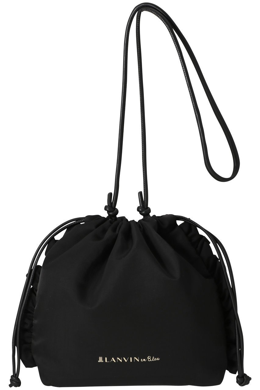 【ランバン オン ブルー/LANVIN en Bleu】のプティフリルショルダーバッグ インテリア・キッズ・メンズ・レディースファッション・服の通販 founy(ファニー) 　ファッション　Fashion　レディースファッション　Fashion for Women　バッグ　Bags　ショルダー　Shoulder, Shoulder Strap　タフタ　Taffeta, Structured Fabric　フリル　Frill, Ruffle　メタル　Metal, Metal Parts　人気　Popular, Best Seller　巾着　Drawstring Bag, Kinchaku　ブラック|ID: prp329100003714287 ipo3291000000035105928