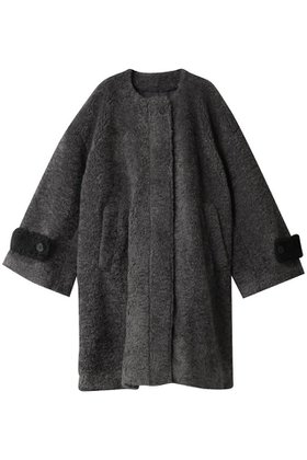 【エジック/Ezick】のノーカラーハイショクボアコート 人気、トレンドファッション・服の通販 founy(ファニー) ファッション Fashion レディースファッション WOMEN アウター Coat Outerwear コート Coats スヌード ハイネック マフラー モコモコ ロング |ID:prp329100003715075
