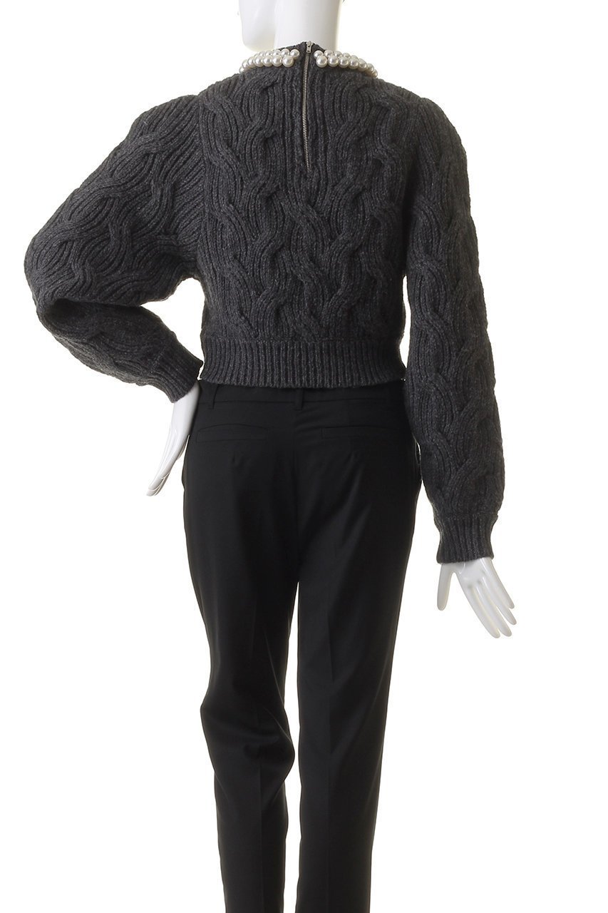 【クラネ/CLANE】のPEARL NECK KNIT TOPS/ニット 人気、トレンドファッション・服の通販 founy(ファニー) 　ファッション　Fashion　レディースファッション　WOMEN　トップス・カットソー　Tops/Tshirt　ニット　Knit Tops　プルオーバー　Pullover　エレガント 上品　Elegant　コンパクト　Compact　ショルダー　Shoulder　デニム　Denim　パール　Pearl　other-4|ID: prp329100003715952 ipo3291000000031390214