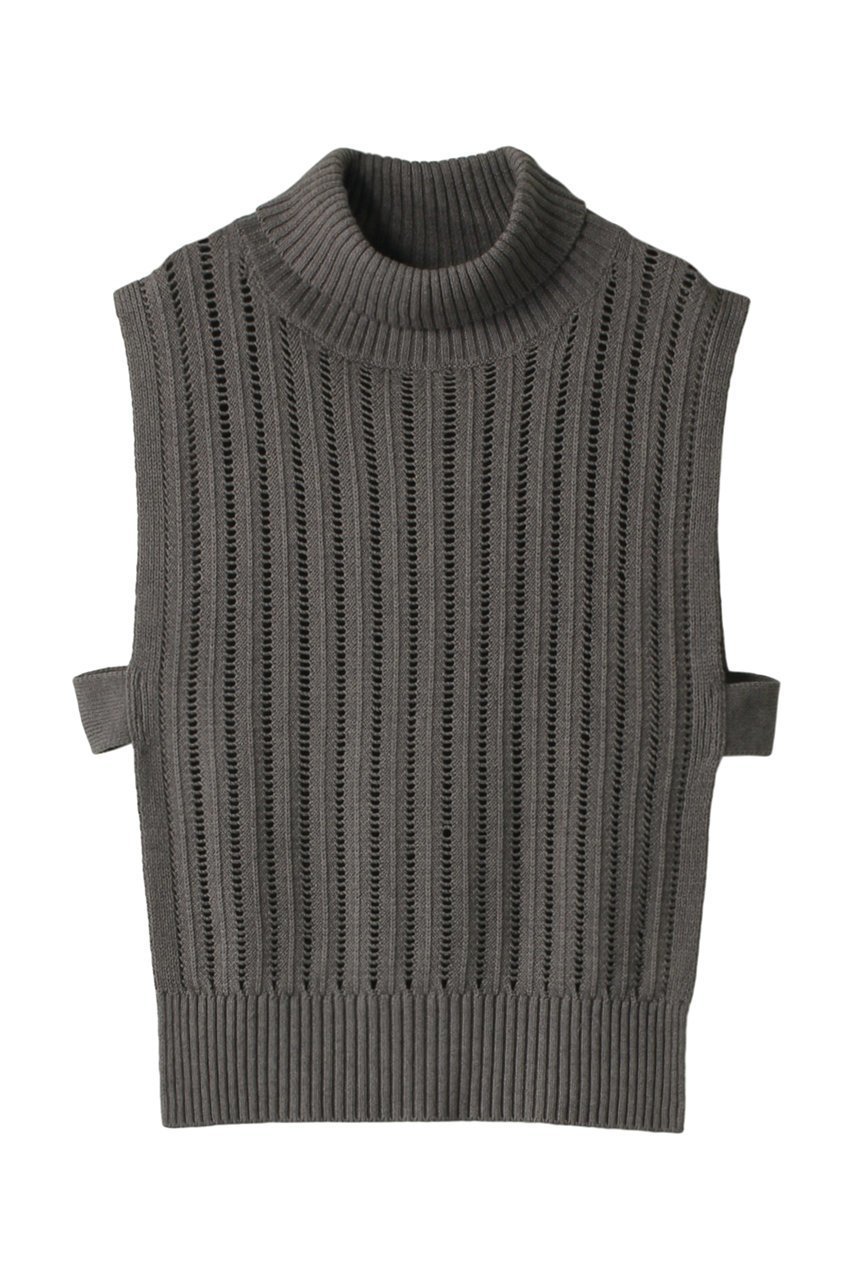 【ミズイロ インド/mizuiro ind】のhigh neck vest ベスト インテリア・キッズ・メンズ・レディースファッション・服の通販 founy(ファニー) 　ファッション　Fashion　レディースファッション　WOMEN　トップス・カットソー　Tops/Tshirt　ニット　Knit Tops　ベスト/ジレ　Gilets/Vests　プルオーバー　Pullover　シンプル　Simple　スリット　Slit　ハイネック　High Neck　ベスト　Vest　c.gray|ID: prp329100003715956 ipo3291000000029958166