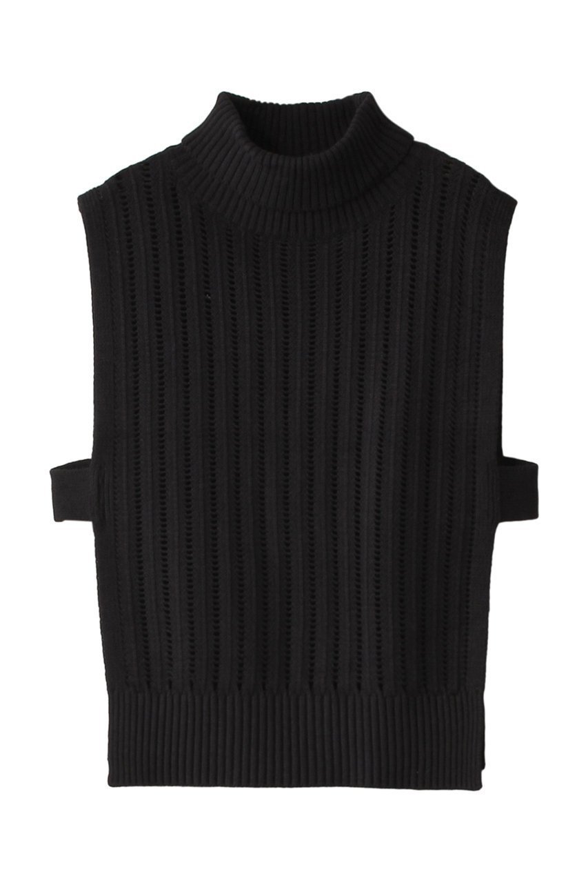 【ミズイロ インド/mizuiro ind】のhigh neck vest ベスト インテリア・キッズ・メンズ・レディースファッション・服の通販 founy(ファニー) 　ファッション　Fashion　レディースファッション　WOMEN　トップス・カットソー　Tops/Tshirt　ニット　Knit Tops　ベスト/ジレ　Gilets/Vests　プルオーバー　Pullover　シンプル　Simple　スリット　Slit　ハイネック　High Neck　ベスト　Vest　black|ID: prp329100003715956 ipo3291000000029958167