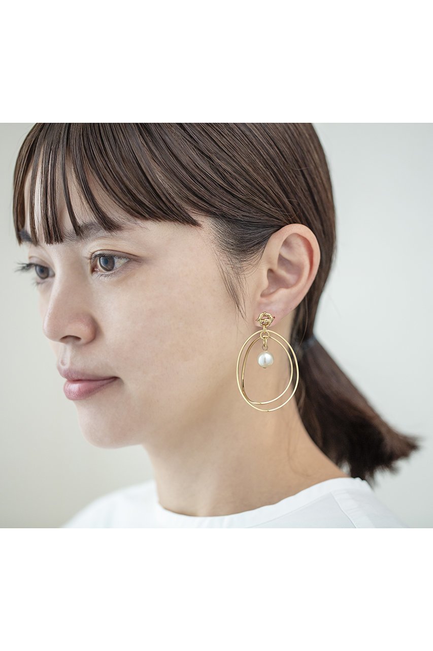 【セシル エ ジャンヌ/CECILE ET JEANNE】のダブルフープピアス 人気、トレンドファッション・服の通販 founy(ファニー) 　ファッション　Fashion　レディースファッション　Fashion for Women　ジュエリー　Jewelry　ファッションリング　Fashion Rings　イヤリング・フープ・ドロップタイプ　Hoop, Drop & Clip Earrings　イヤリング　Earrings　ダブル　Double, Double-Breasted　パール　Pearl, Pearl Accent　フォルム　Silhouette, Form　フープ　Hoop, Hoop Earrings　エレガント 上品　Elegant　other-2|ID: prp329100003716216 ipo3291000000035477726