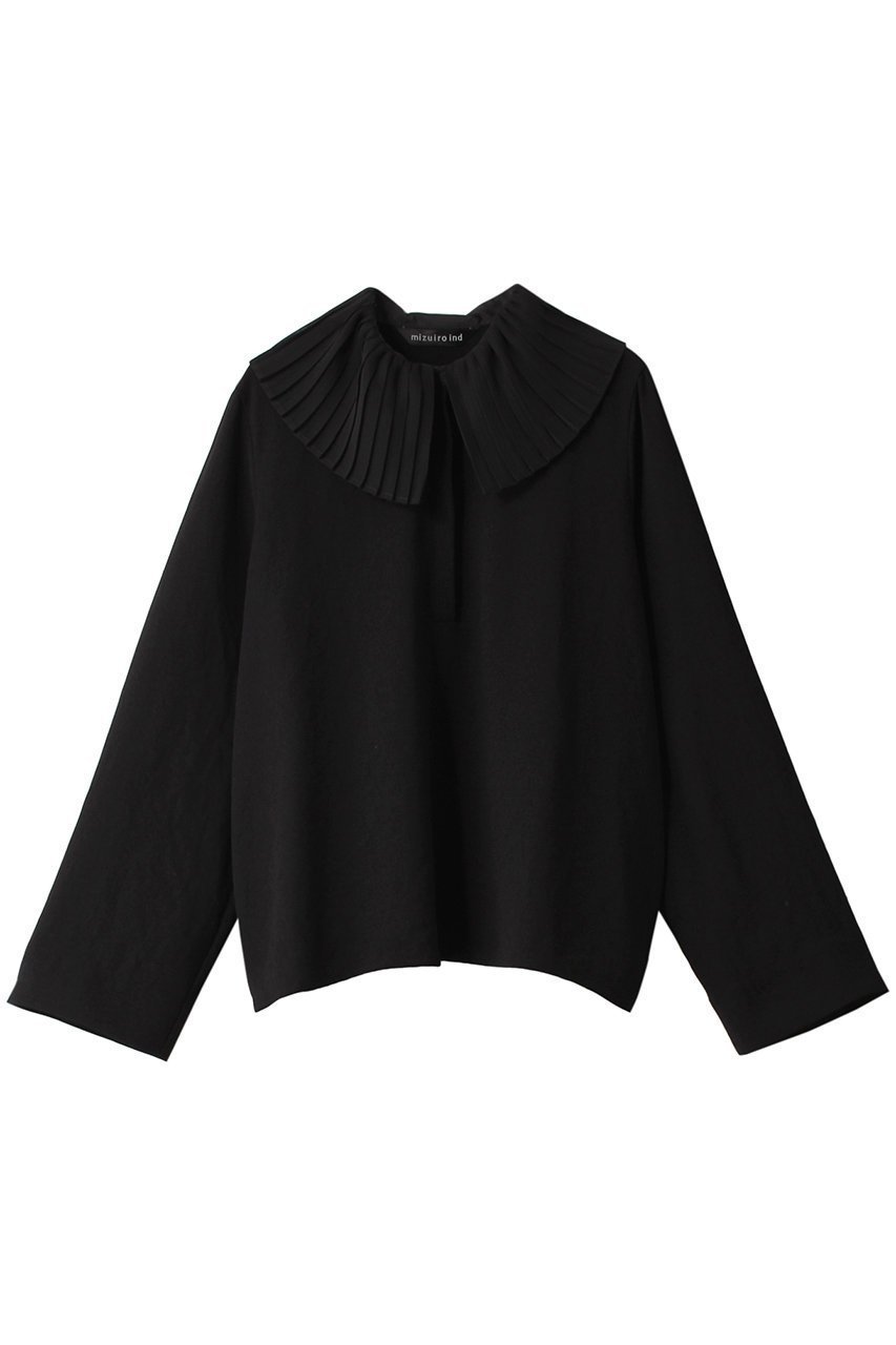 【ミズイロ インド/mizuiro ind】のpleats collar shirt P/O プルオーバー インテリア・キッズ・メンズ・レディースファッション・服の通販 founy(ファニー) 　ファッション　Fashion　レディースファッション　WOMEN　トップス・カットソー　Tops/Tshirt　シャツ/ブラウス　Shirts/Blouses　プルオーバー　Pullover　クラシカル　Classical　シアー　Sheer　ジャケット　Jacket　ジョーゼット　Georgette　スリーブ　Sleeve　トレンド　Trend　パーティ　Party　プリーツ　Pleats　ロング　Long　black|ID: prp329100003716248 ipo3291000000029958175