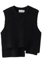 【ナゴンスタンス/nagonstans】のケーブルベスト 人気、トレンドファッション・服の通販 founy(ファニー) ファッション Fashion レディースファッション Fashion for Women トップス・カットソー Cut & Sew Tops ニット Knit Tops & Sweaters ベスト&ジレ / 重ね着スタイル Vests & Gilets カジュアルプルオーバー・ニットトップス Pullovers & Knit Tops / Casual Pullovers アシンメトリー Asymmetrical Style スリット Slit, Slit Detail ベスト Vest, Waistcoat ミックス Mix, Mixed Style thumbnail Black|ID: prp329100003718486 ipo3291000000032955110