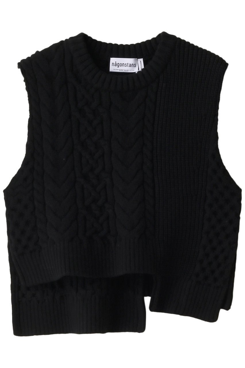【ナゴンスタンス/nagonstans】のケーブルベスト インテリア・キッズ・メンズ・レディースファッション・服の通販 founy(ファニー) ファッション Fashion レディースファッション Fashion for Women トップス・カットソー Cut & Sew Tops ニット Knit Tops & Sweaters ベスト&ジレ / 重ね着スタイル Vests & Gilets カジュアルプルオーバー・ニットトップス Pullovers & Knit Tops / Casual Pullovers アシンメトリー Asymmetrical Style スリット Slit, Slit Detail ベスト Vest, Waistcoat ミックス Mix, Mixed Style Black|ID: prp329100003718486 ipo3291000000032955110